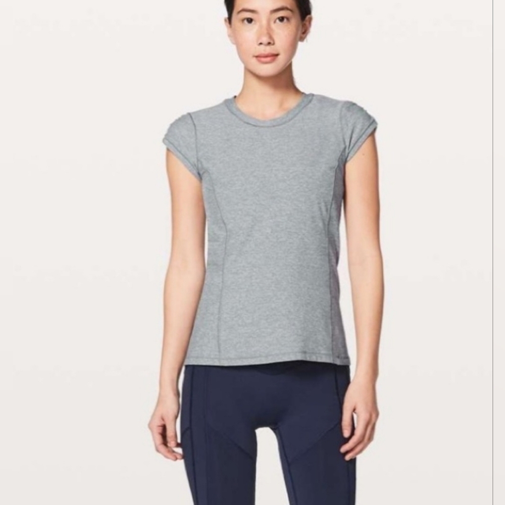Lululemon Women's Short Sleeve Top Time To Sweat Size 8 Grey